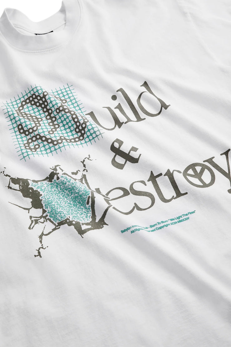 BABYLON BUILD AND DESTROY TEE-WHITE - Gallery Streetwear