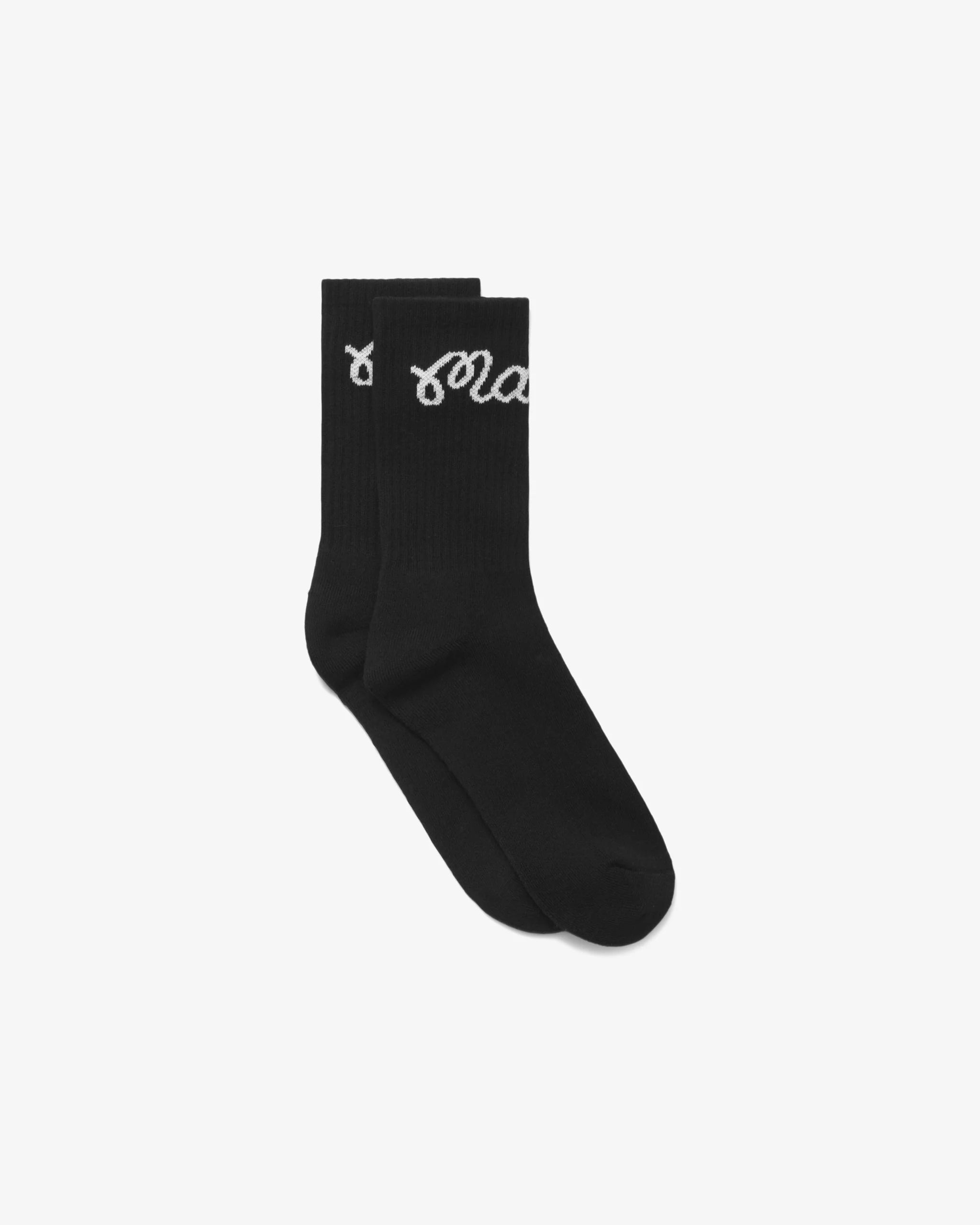 Malbon Golf Bon Script Sock Black