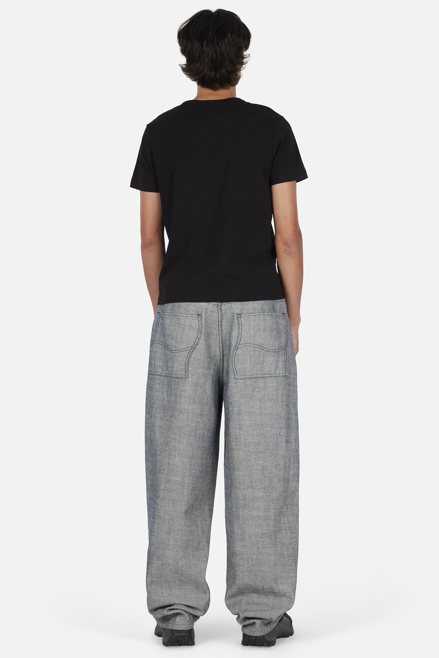 Dime MTL Baggy Denim Pants Reversed Indigo — worn by model