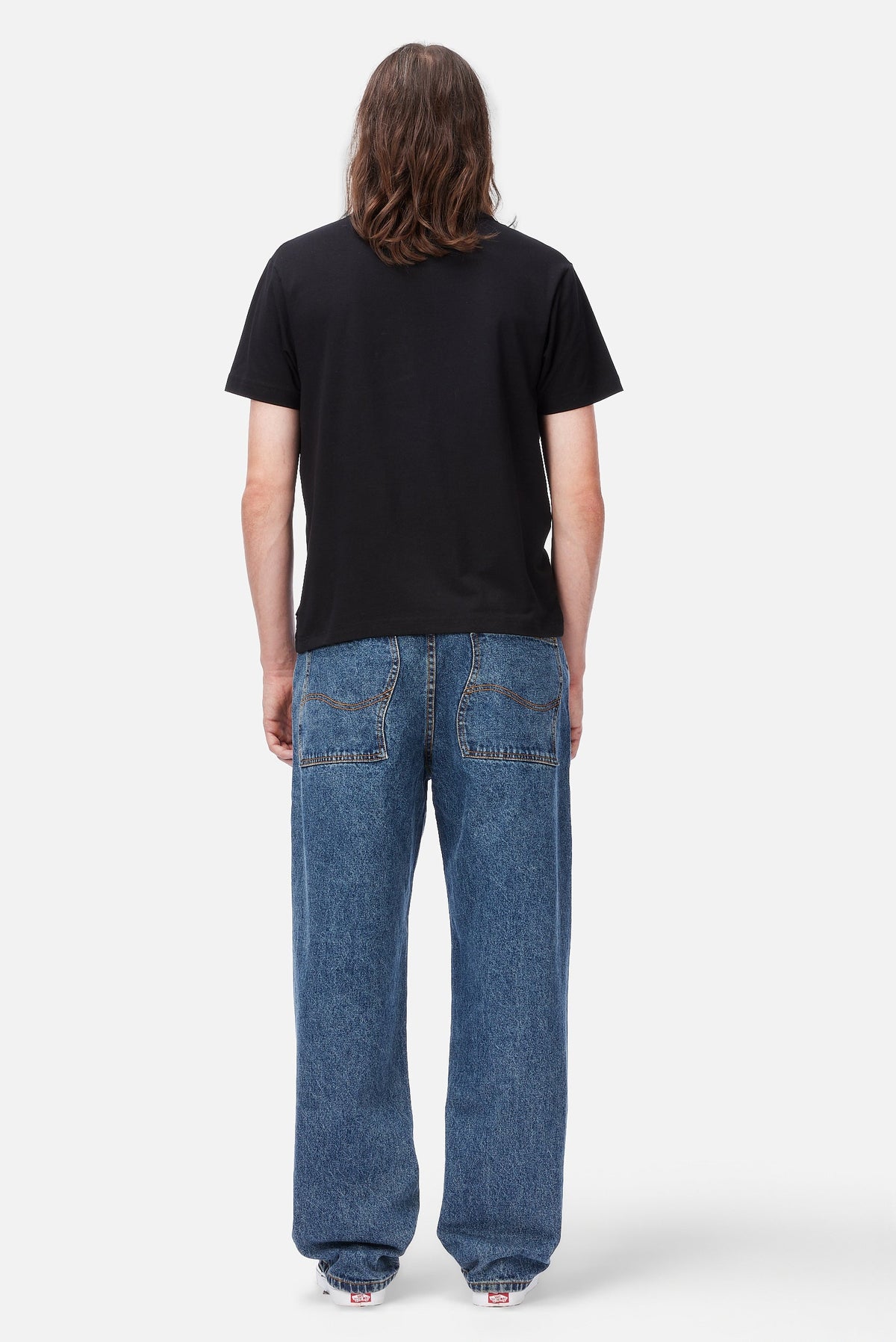 Dime MTL Relaxed Denim Pants Stone Washed — worn by model