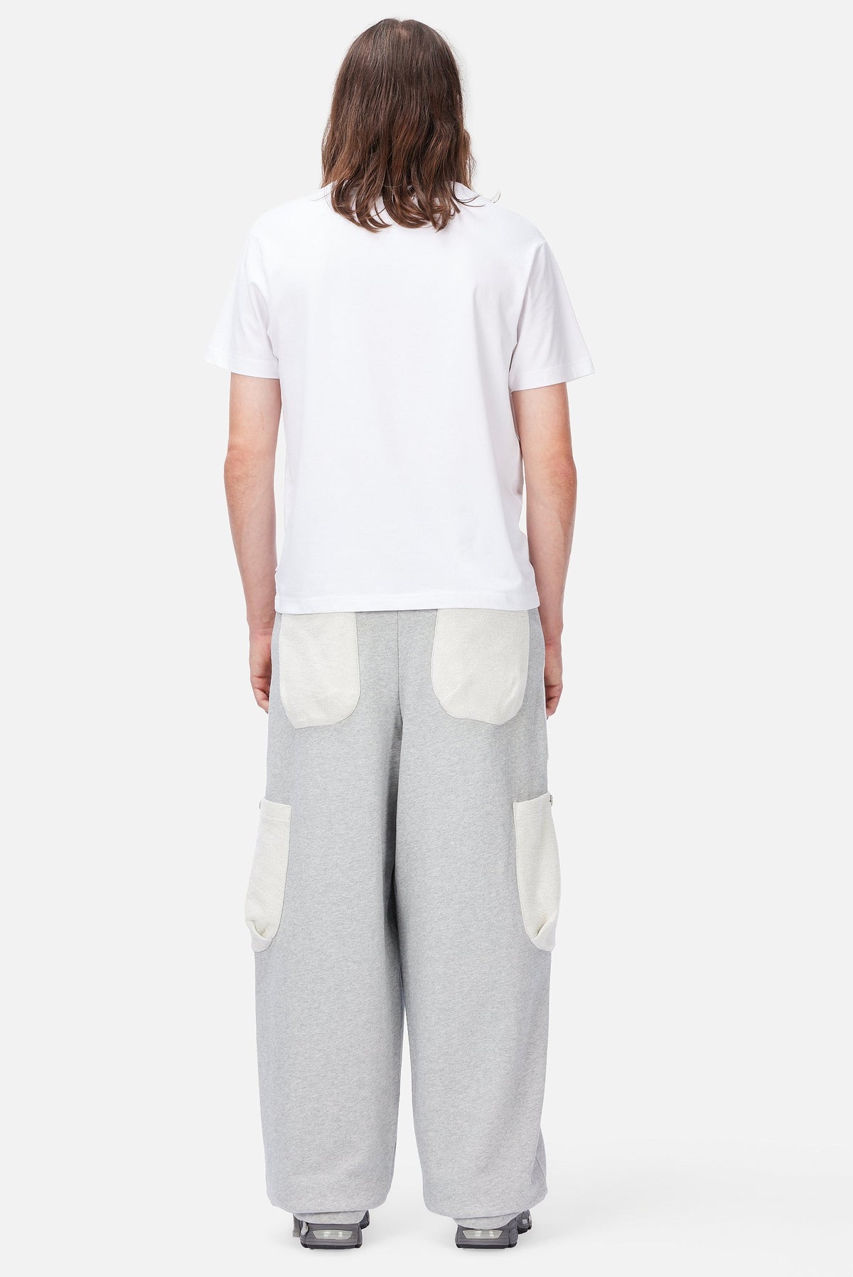 Dime MTL Reversed Terry Cargo Sweatpants Ash — worn by model