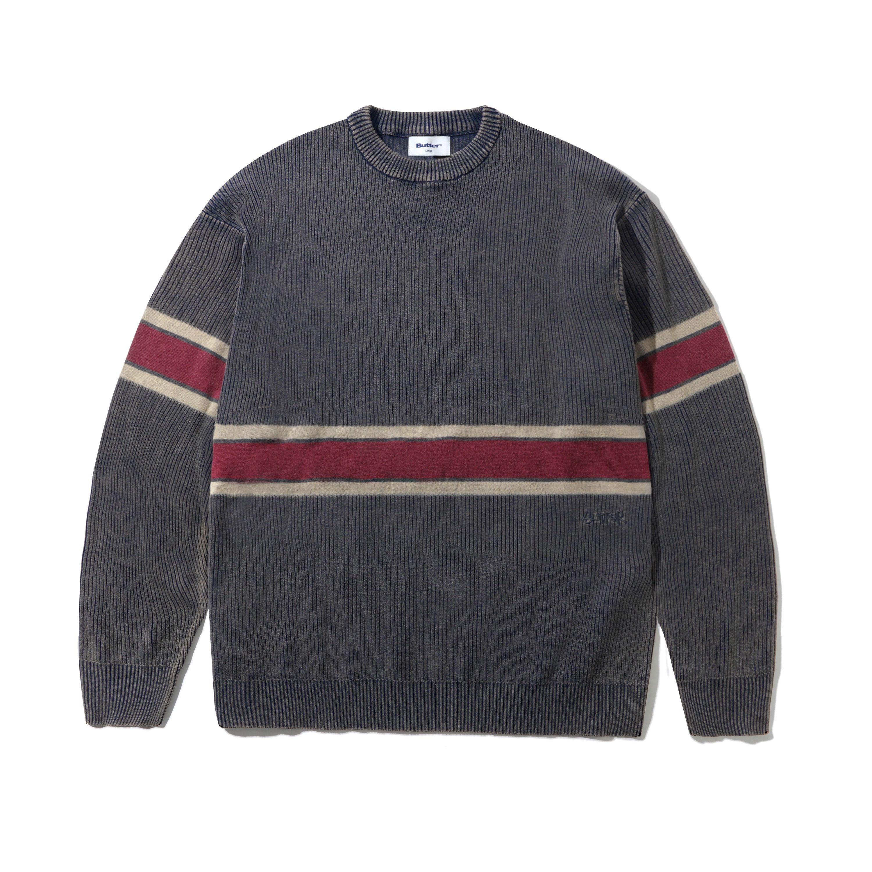 Butter Goods Break Knit Sweater – Washed Navy