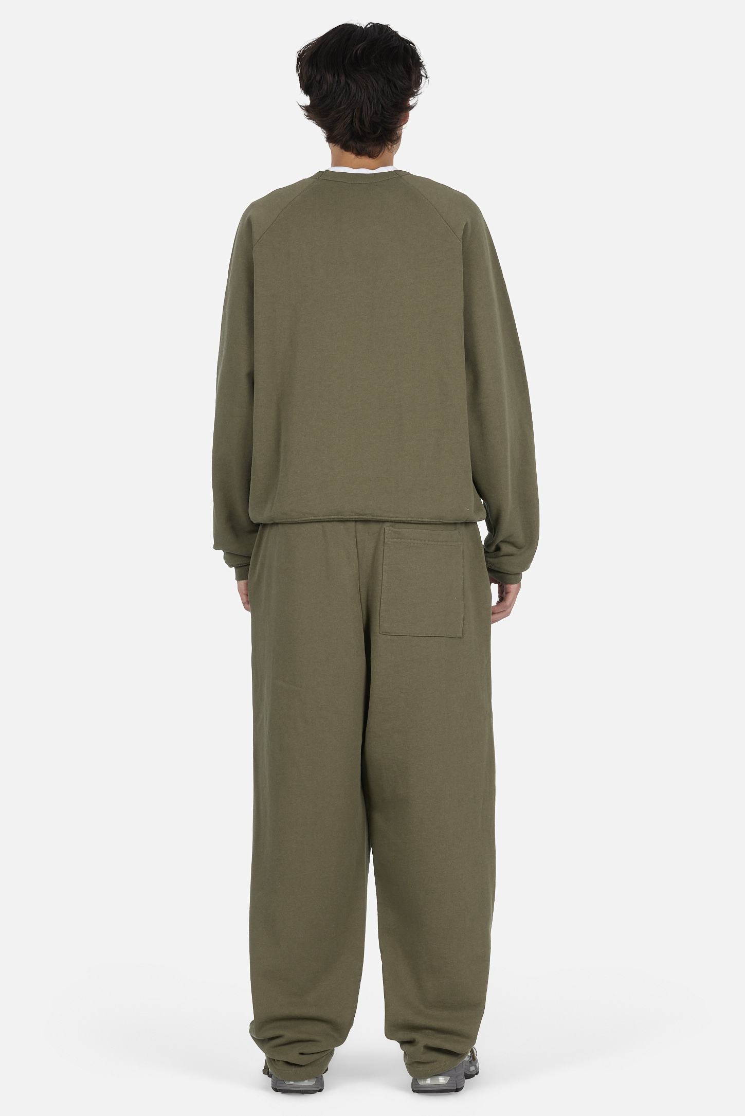 Dime MTL Classic Small Logo Sweatpants Ivy Green — worn by model