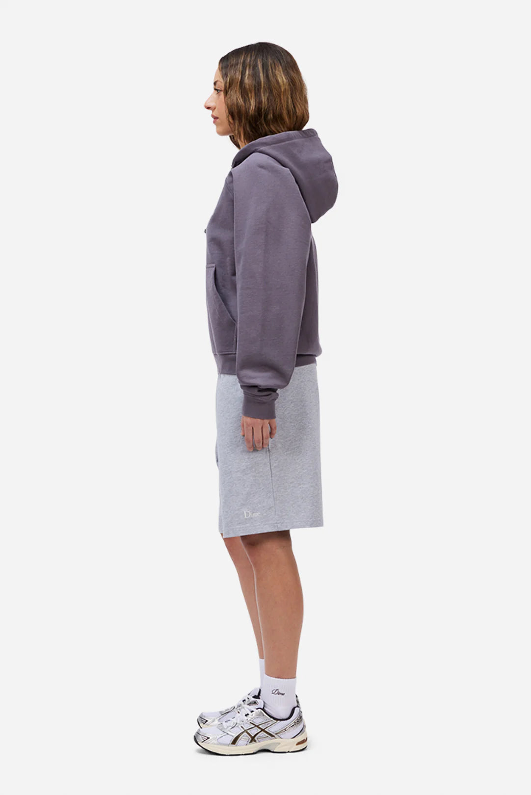 Dime MTL Classic Small Logo Zip Hoodie Charcoal Grape