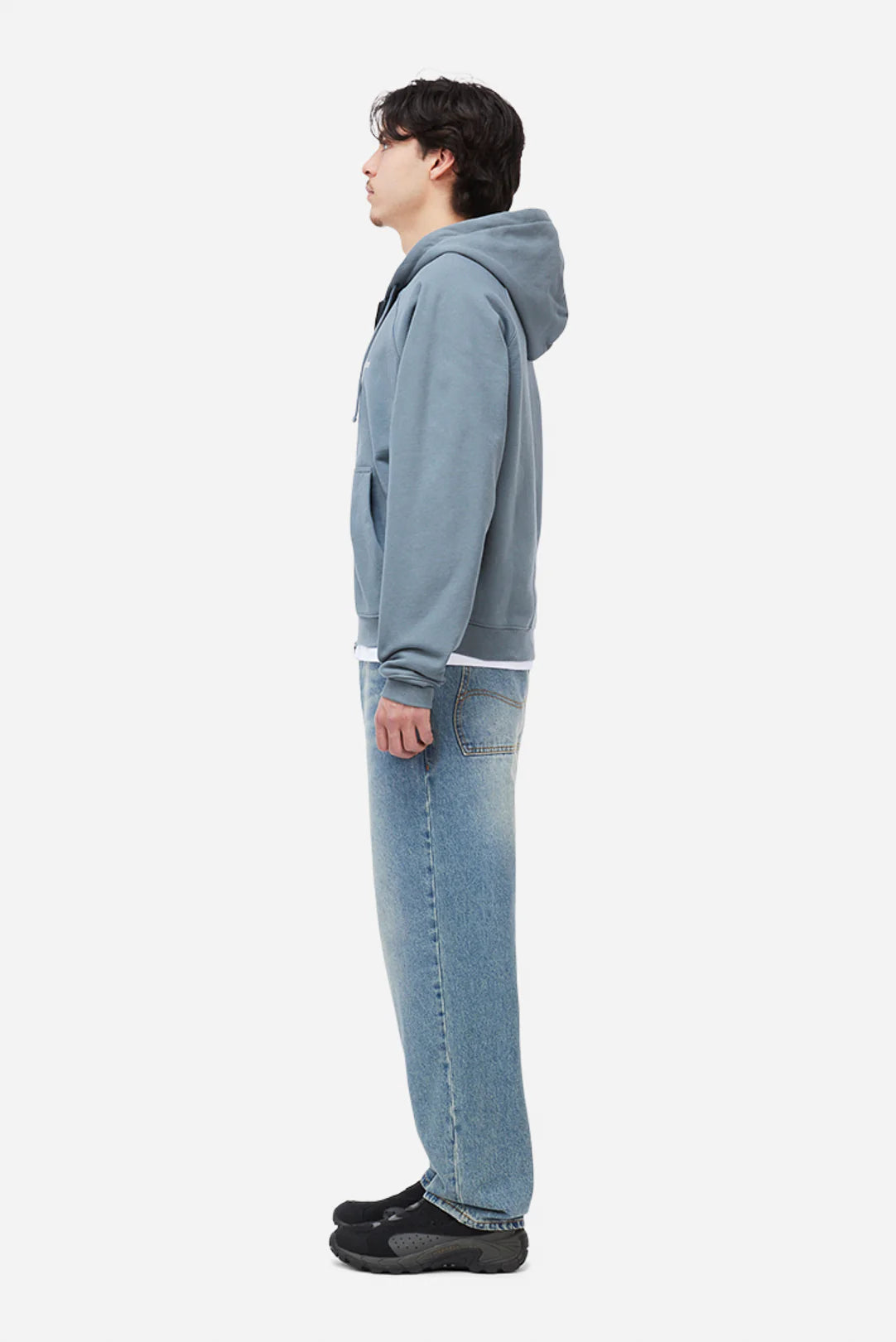 Dime MTL Classic Small Logo Zip Hoodie Granite