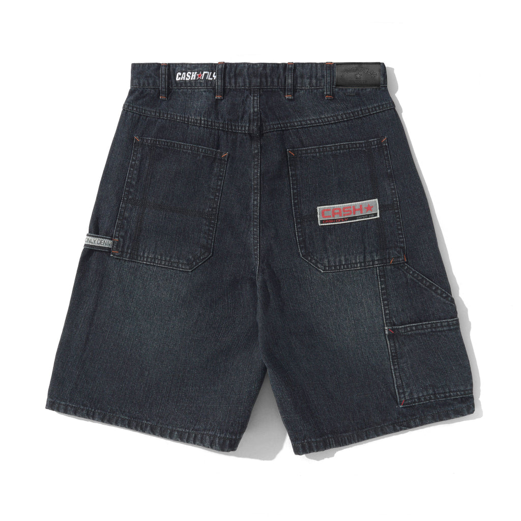 Cash Only Company Denim Shorts Distress Washed Midnight - back