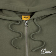 Dime MTL | Cursive Zip Hoodie Army