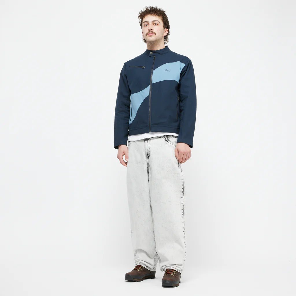 Dime MTL | Baggy Denim Pants Smoke White - model