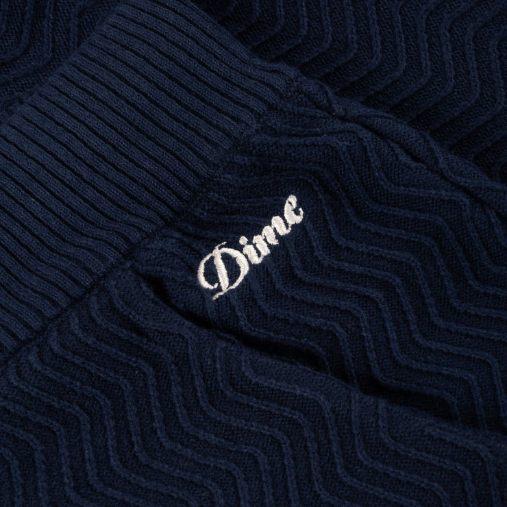 DIME WAVE CABLE KNIT SHORTS NAVY - Gallery Streetwear