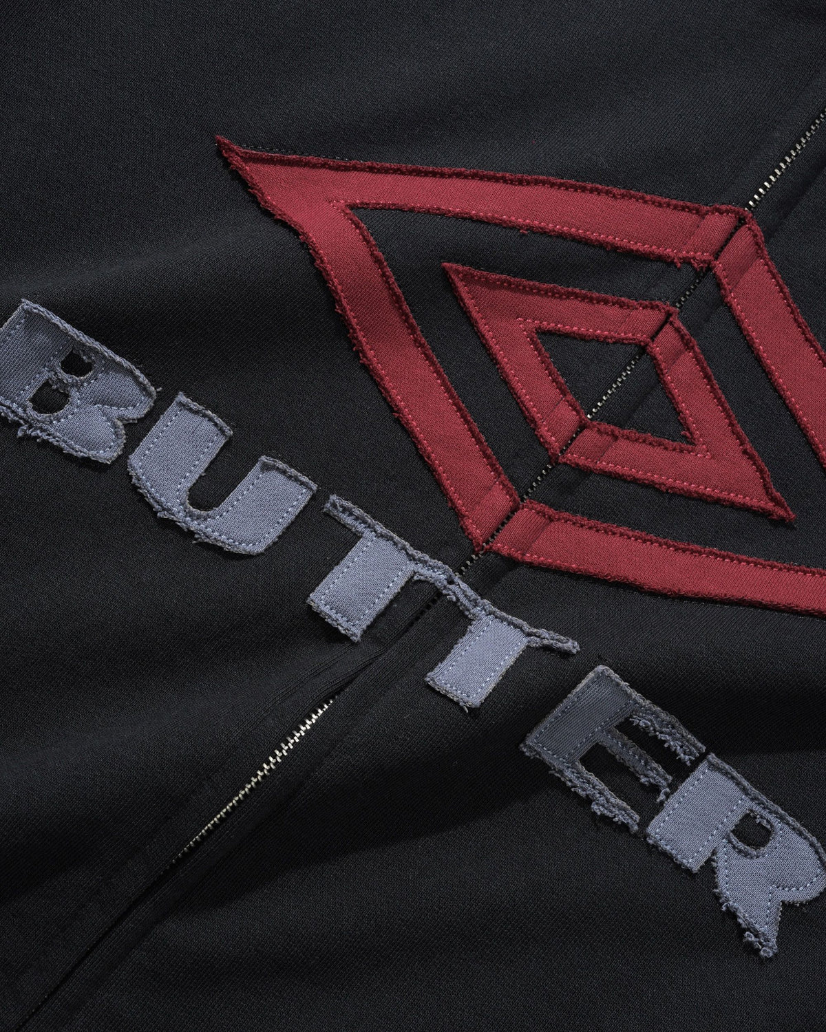 Butter Goods x Umbro Diamond Fleece Zip-Thru Jacket Black — product shot