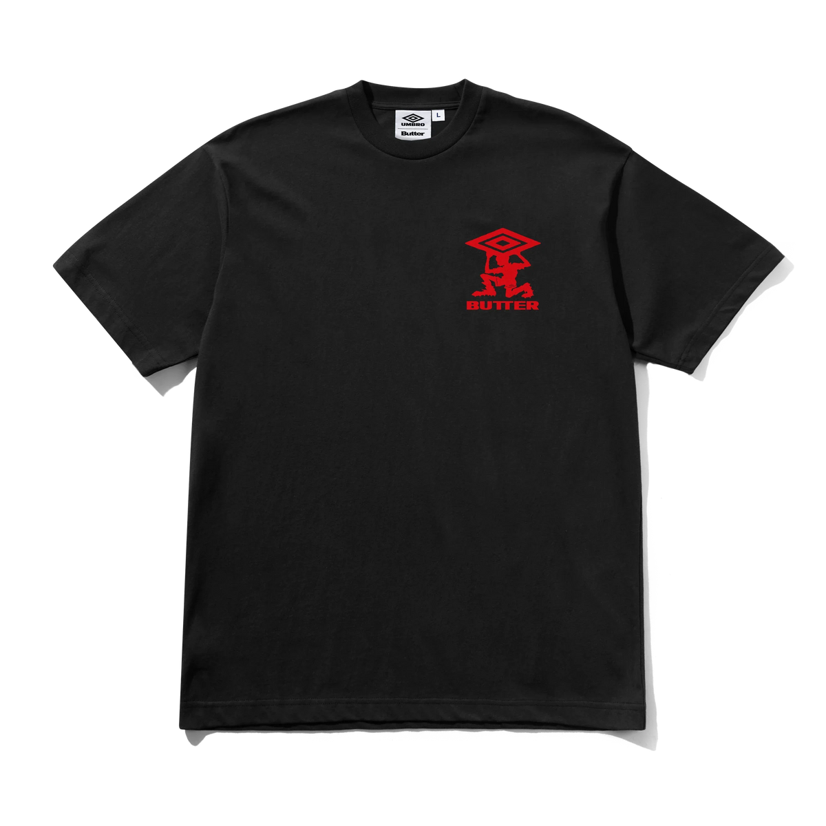 Butter Goods x Umbro Diamond Terrain Tee Black — product shot