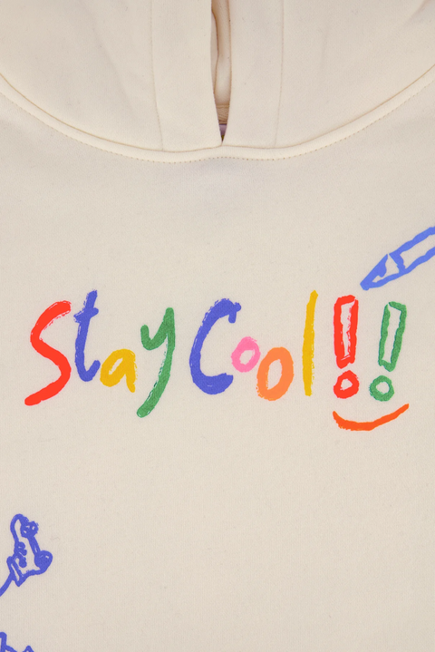 STAY COOL NYC SCRIBBLE HOODIE-BONE - Gallery Streetwear