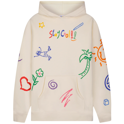 STAY COOL NYC SCRIBBLE HOODIE-BONE - Gallery Streetwear