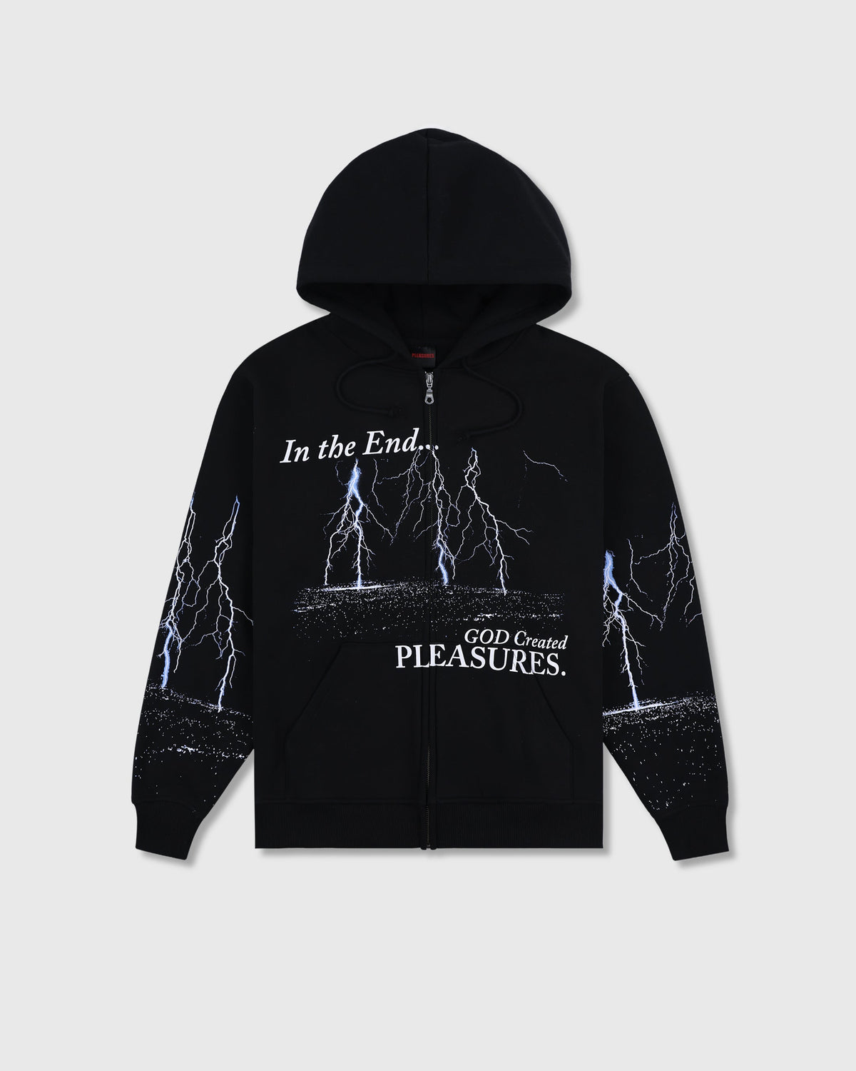 Pleasures End Times Zip Hoodie Black — black zip hoodie, Gallery Streetwear Canada