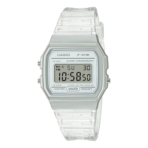 Casio Digital Watch F‑91WS‑7 — Transparent Clear Resin now at Gallery Streetwear Canada, Kelowna's best place to find trending fashion accessories