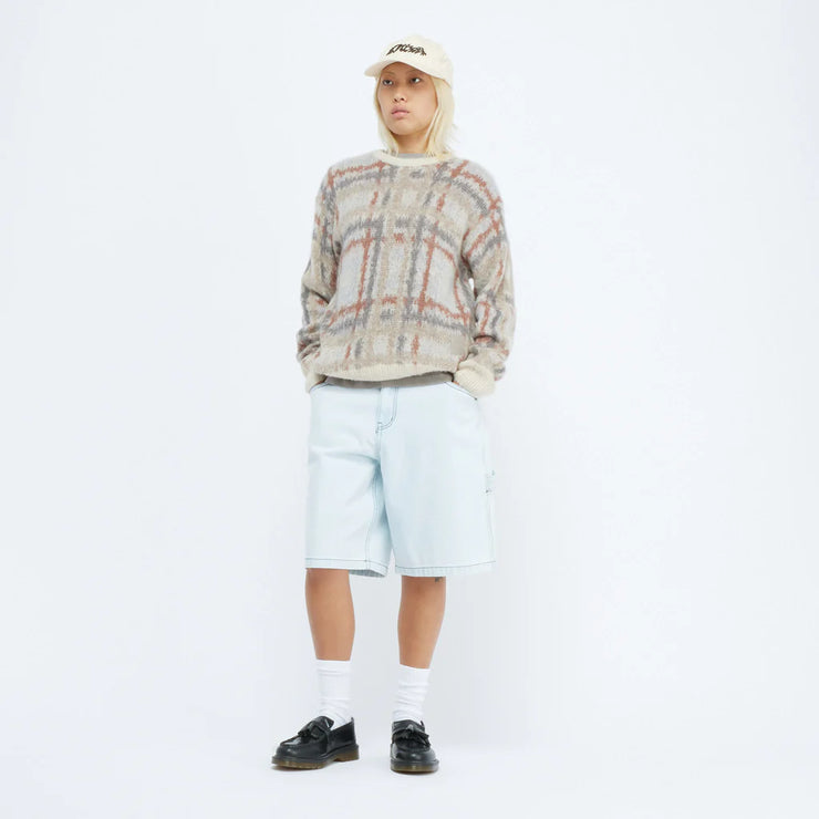 Dime | Plaid Mohair Sweater Beige