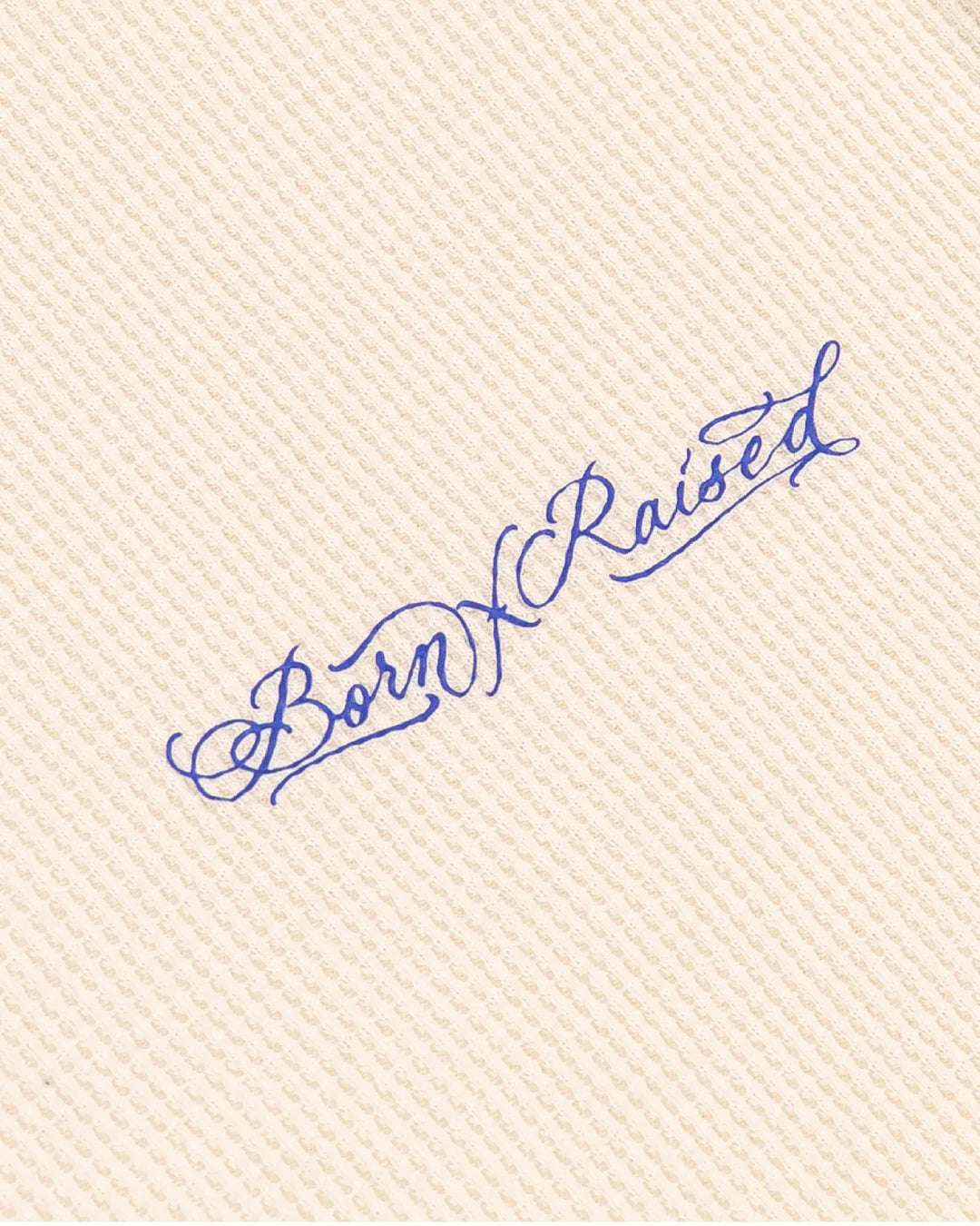 Born X Raised Fine Line Thermal Shirt - Cream