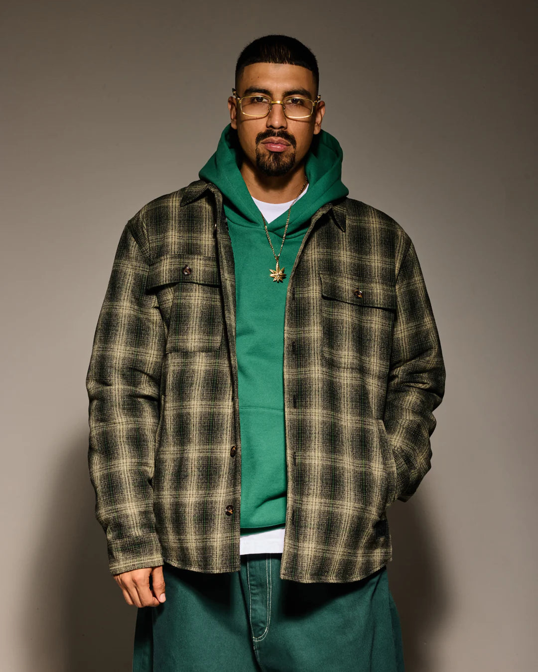 Born X Raised Oversized Flannel Shirt Jacket