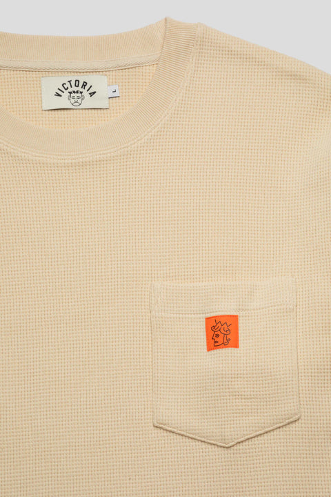 Victoria HK| Pocket Heavy waffle Crew Natural - Gallery Streetwear