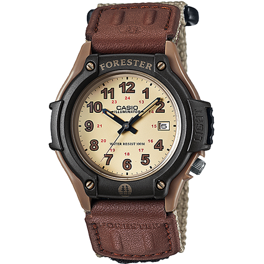 Casio FT-500WC-5BV Forester digital watch, front view