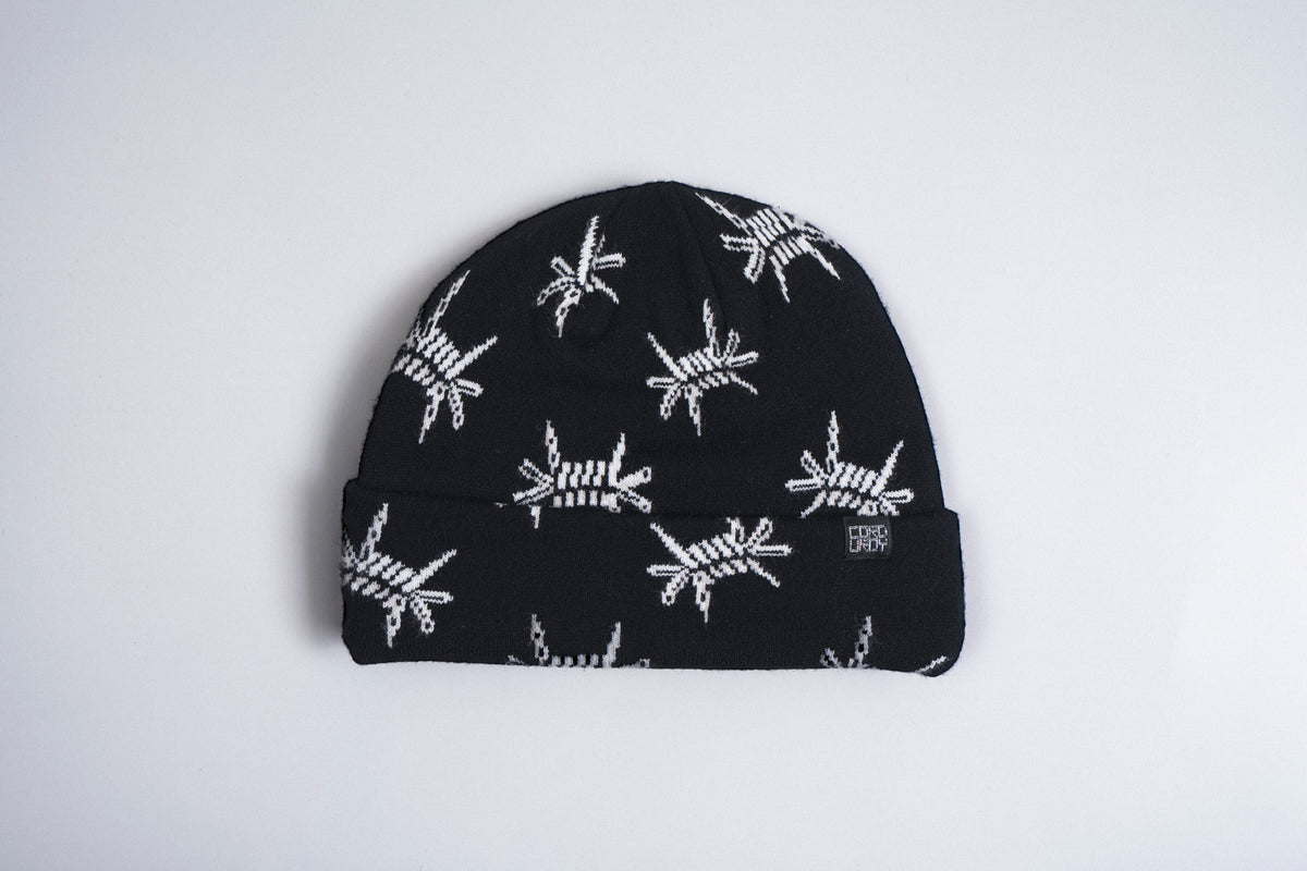 Corduroy Barb Beanie in Black