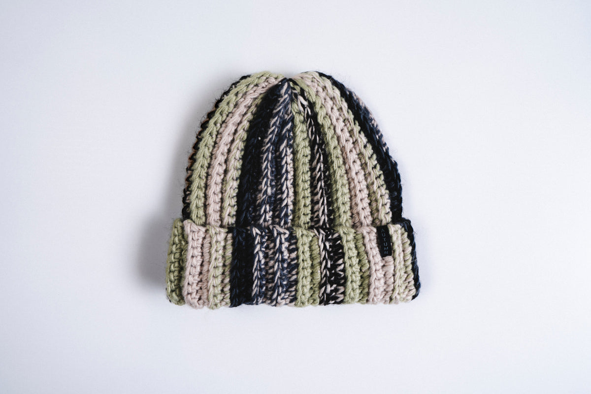 Autumn Patchwork Beanie in Sand