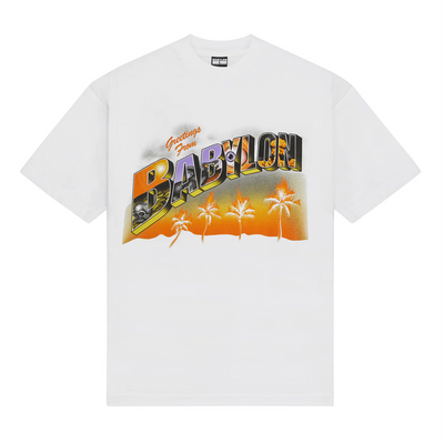 BABYLON GREETINGS FROM BABYLON TEE- WHITE - Gallery Streetwear