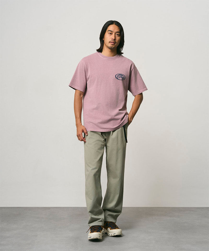 Gramicci Pant in Dried Sage, front view — webbing belt and gusseted crotch