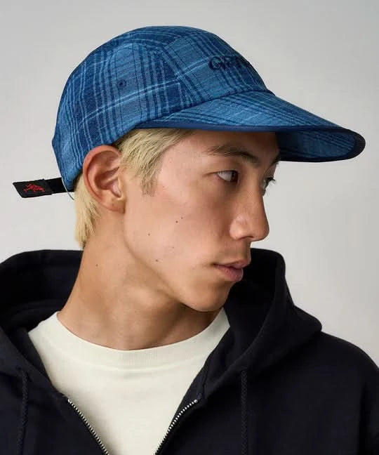 Gramicci Long Bill Cap - Indigo Checkered Plaid