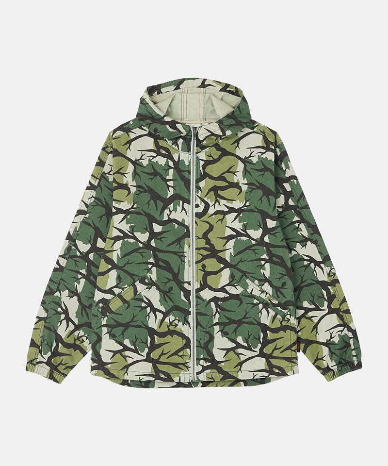 Gramicci Herringbone Hooded Jacket in Branch Camo, product shot
