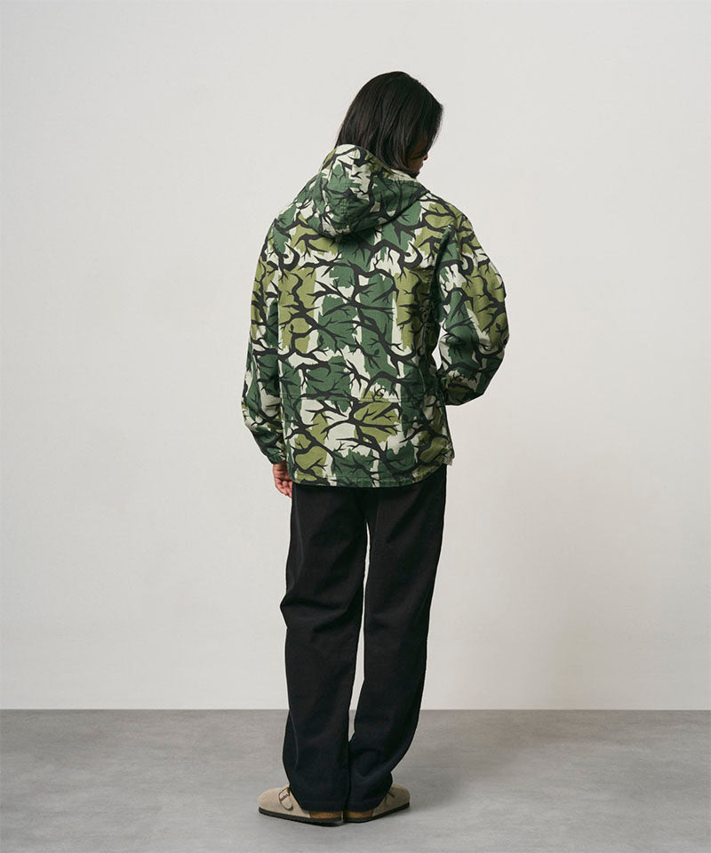 Gramicci Herringbone Hooded Jacket in Branch Camo, back view