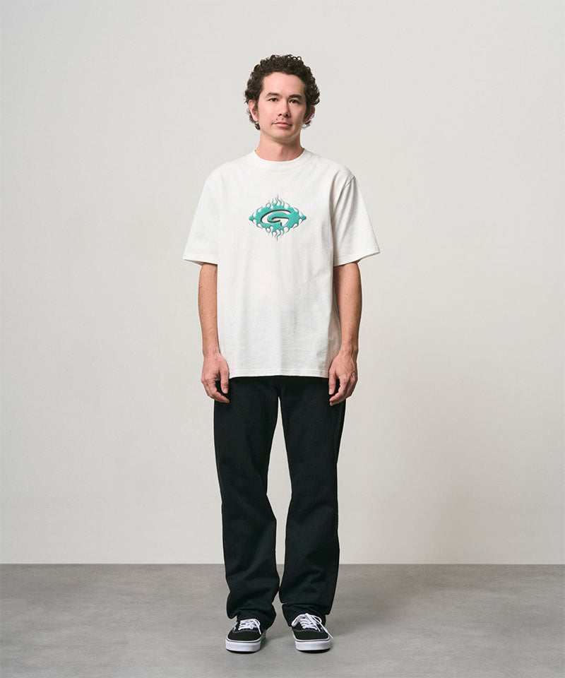 Gramicci Japanese 5-Pocket Denim Pant in True Black, on model
