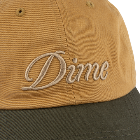 Dime | Cursive Low Pro Cap Wheat/Green - Gallery Streetwear