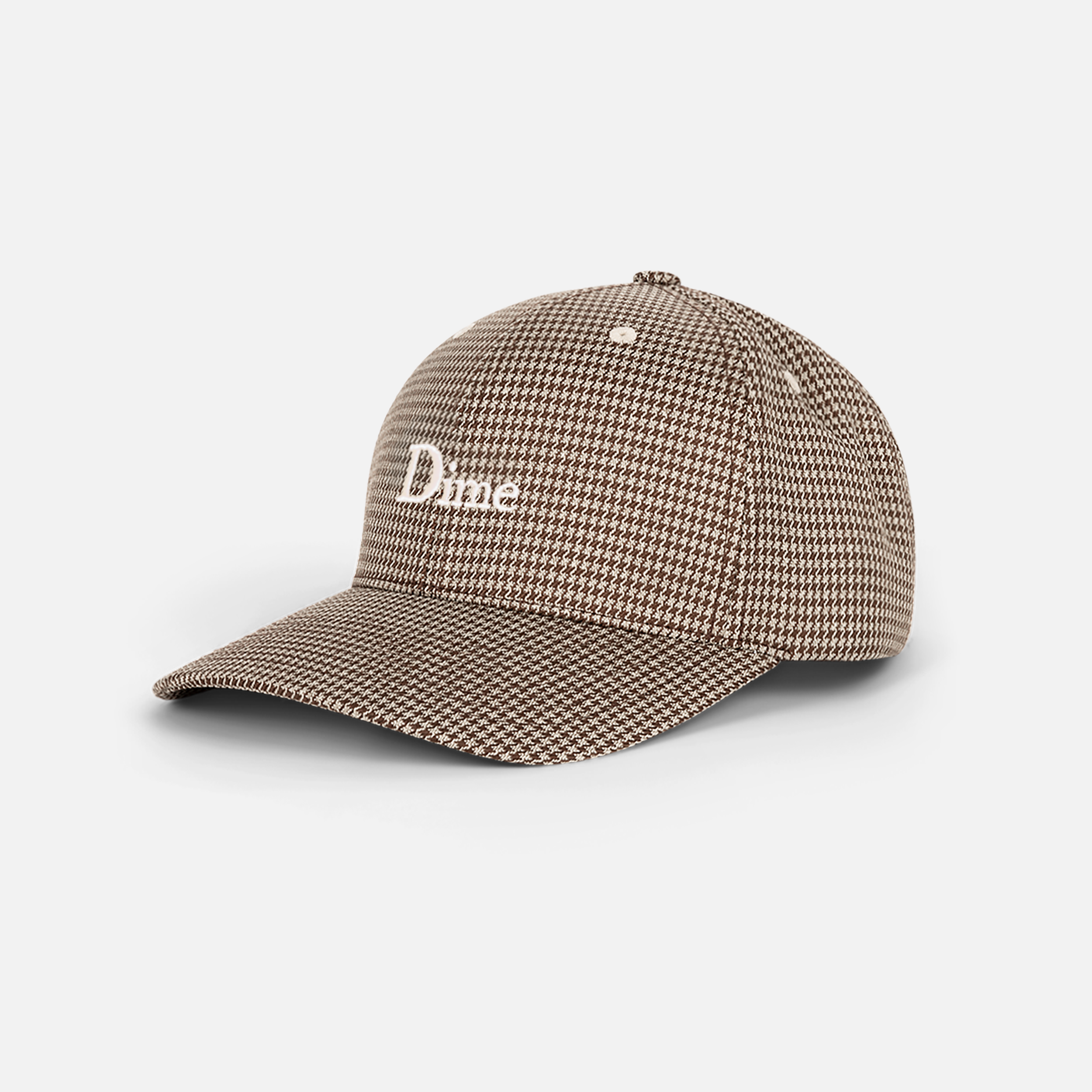 Dime MTL Classic Houndstooth Low Pro Cap Camel — product shot