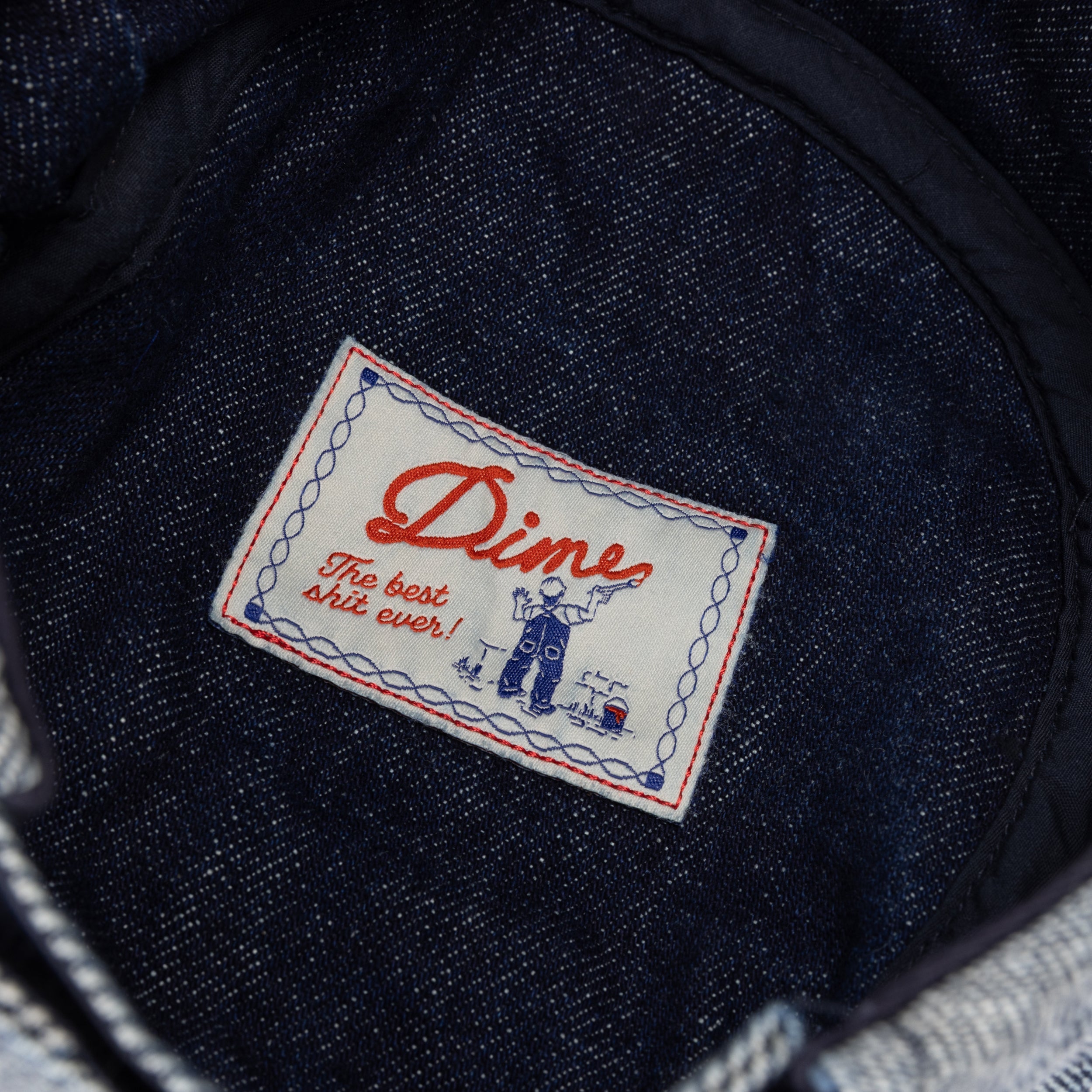 Dime MTL Denim Painter Cap Reversed Indigo — detail