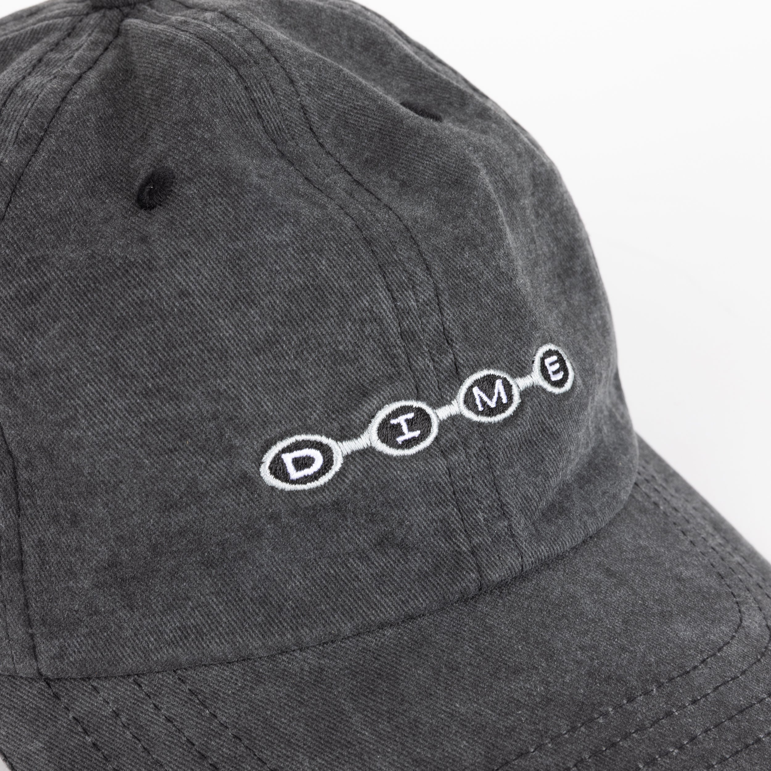 Dime MTL Space Low Pro Cap Black Washed — detail