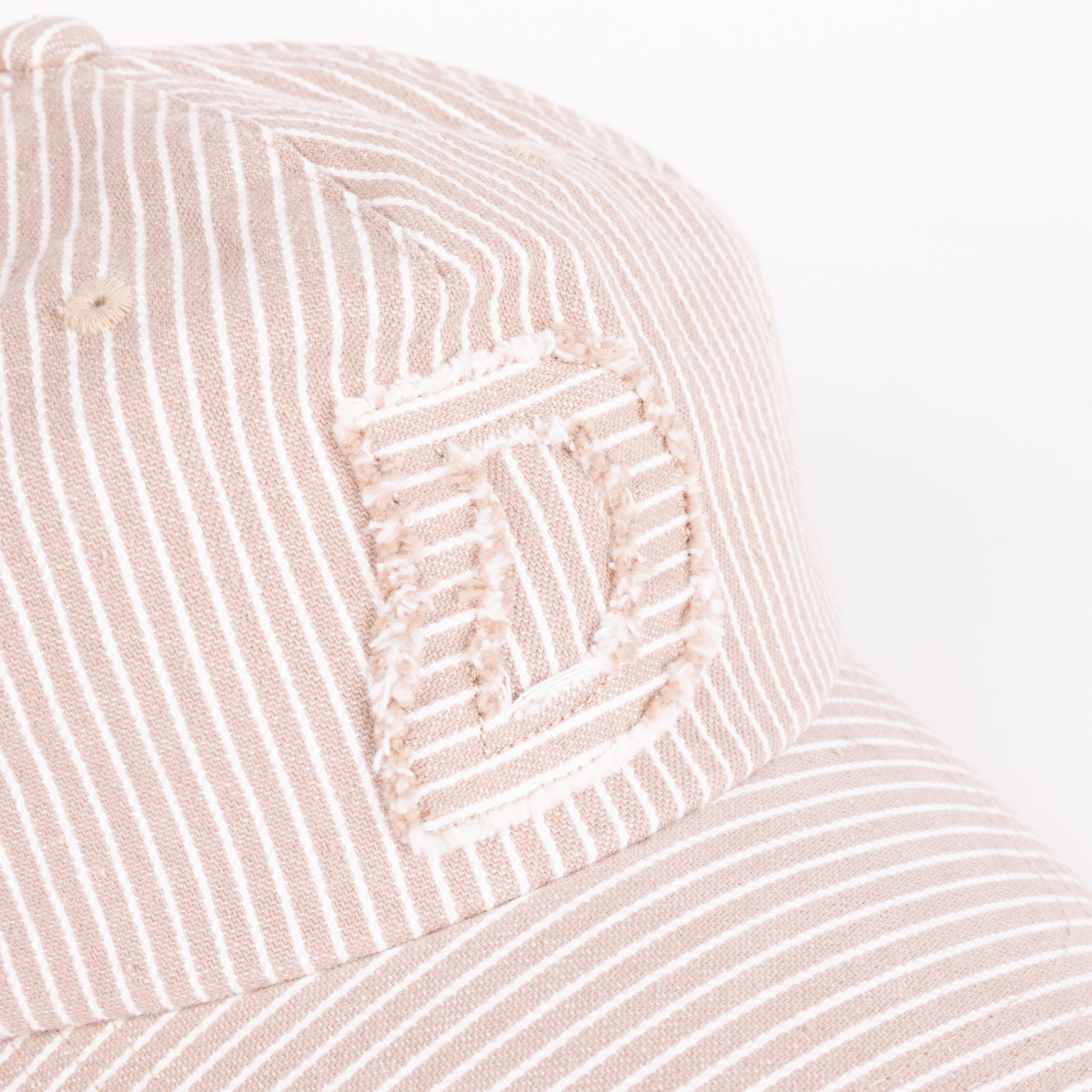 Dime MTL Striped Worker Cap Camel — detail