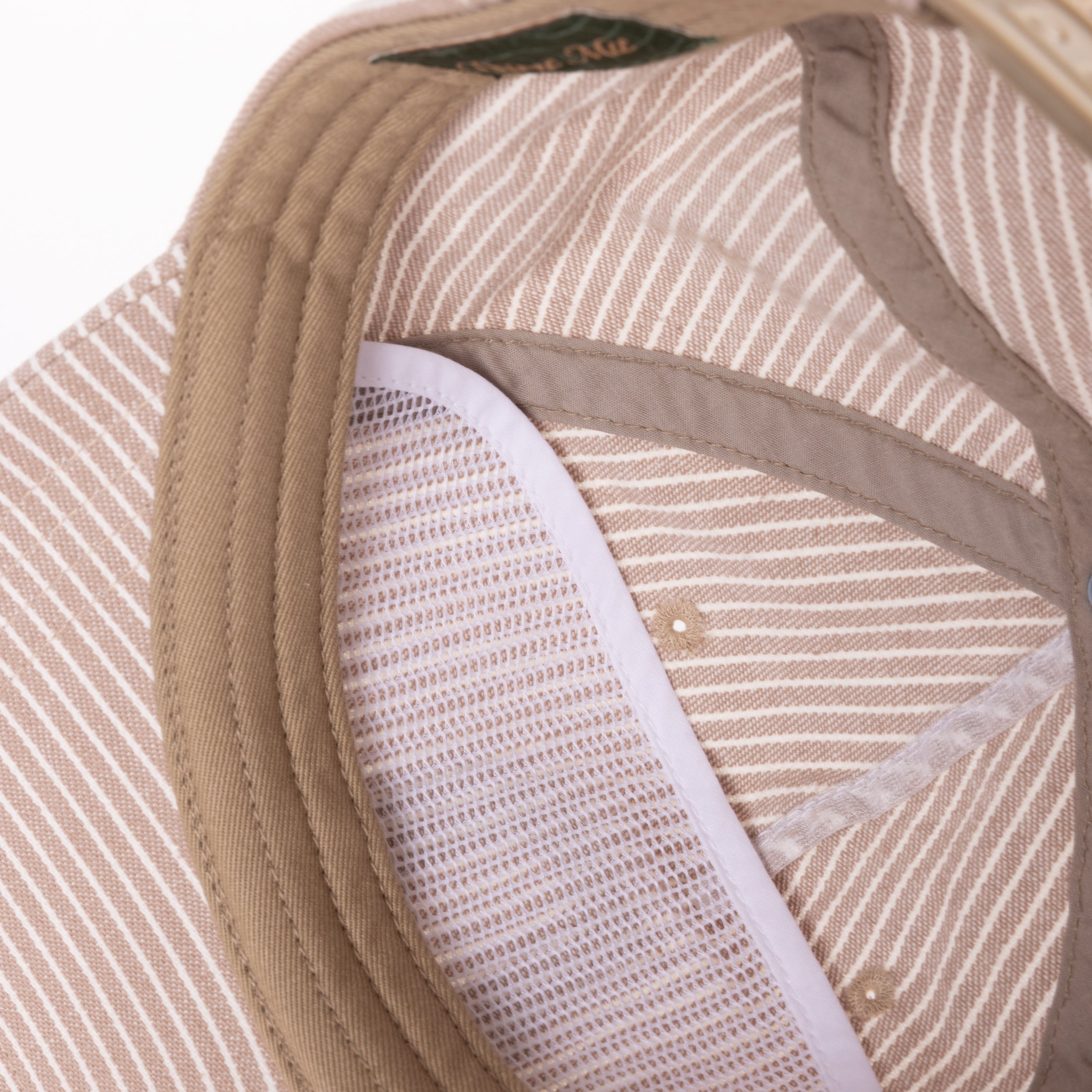 Dime MTL Striped Worker Cap Camel — detail