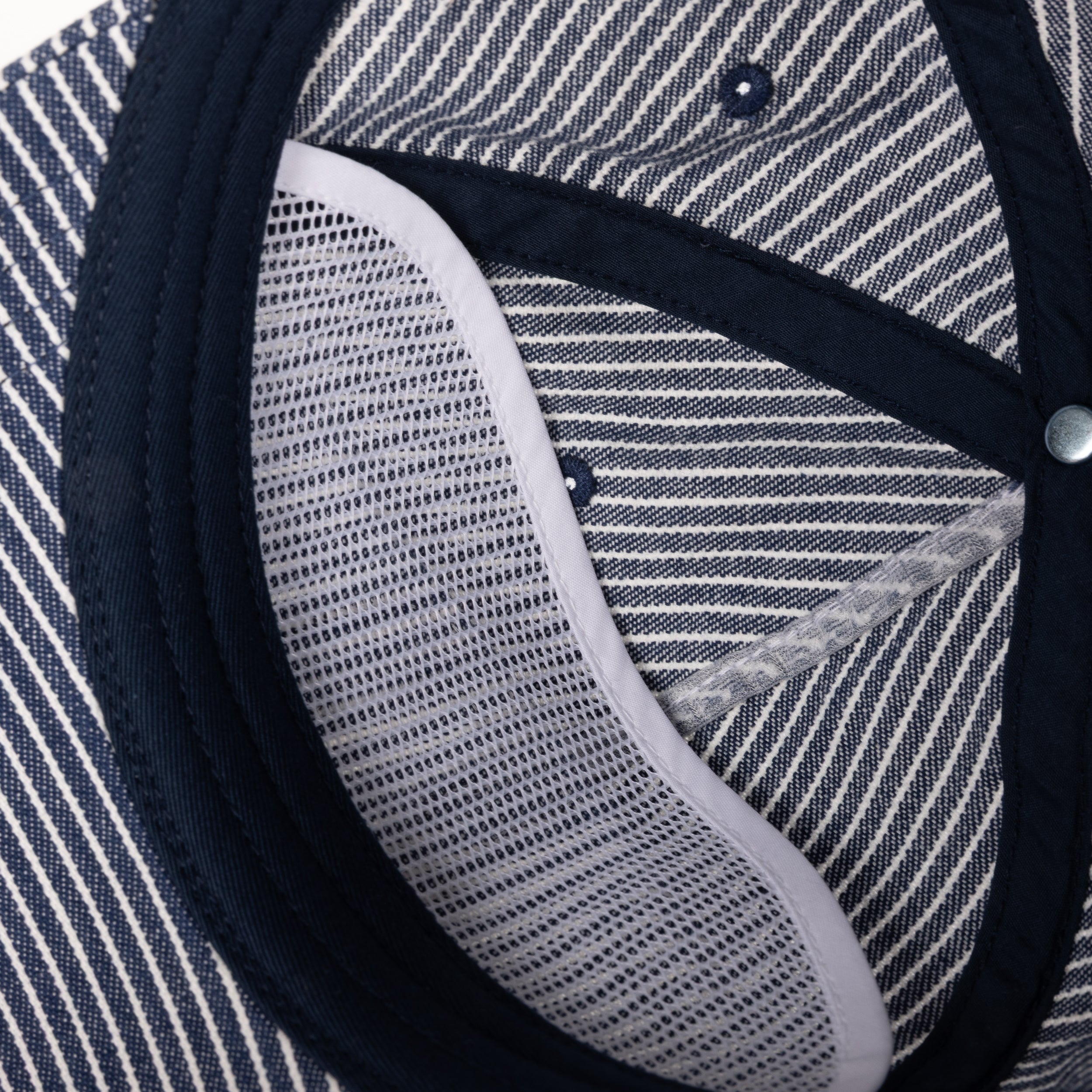 Dime MTL Striped Worker Cap Navy — detail