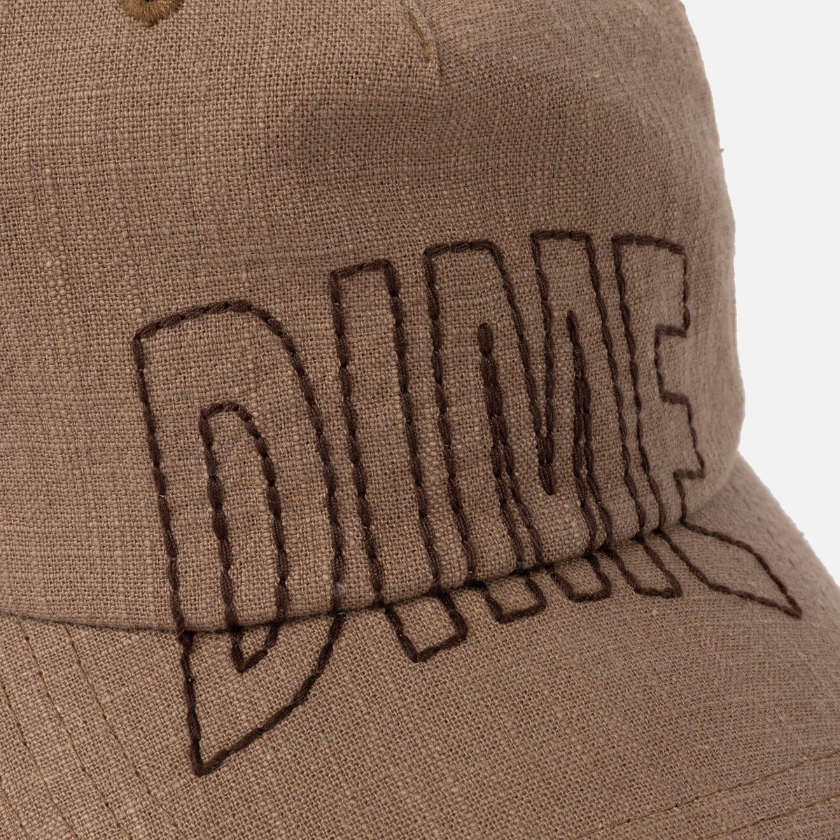 Dime MTL Allover Stitch Worker Cap Tan — detail