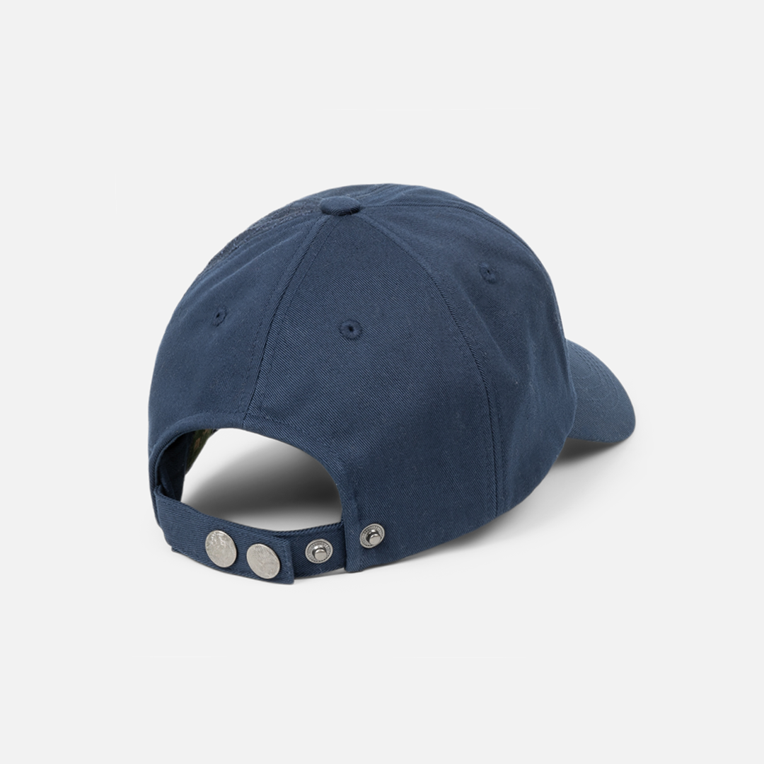 Dime MTL Classic Low Pro Cap in Navy, back view with adjustable strap