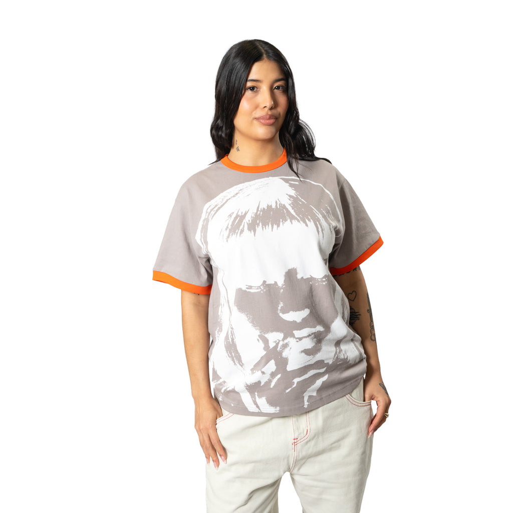 Hoddle Teenage Smoker Tee grey – ringer collar detail