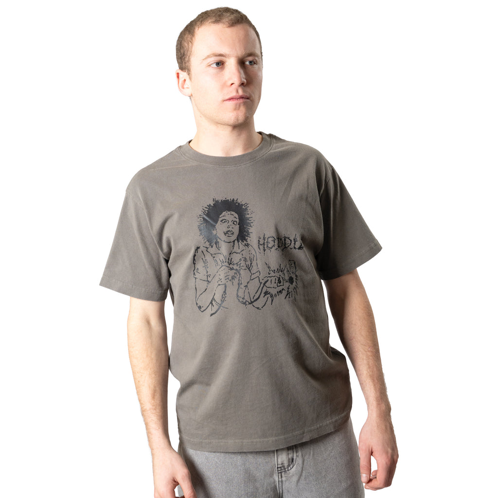 Hoddle Shock Tee faded black – worn back