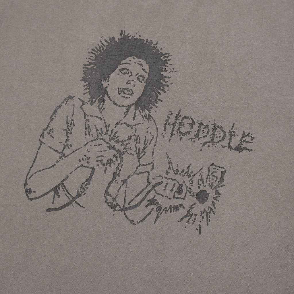 Hoddle Shock Tee faded black – print detail