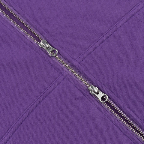 Dime | Cursive zip hoodie - Purple - Gallery Streetwear