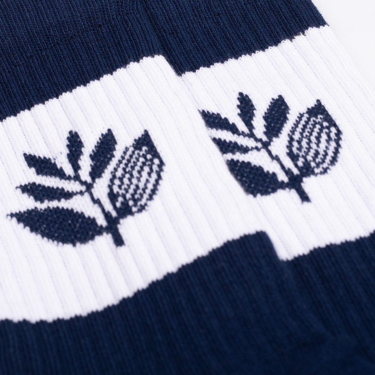 Magenta Stripe Socks Navy Blue