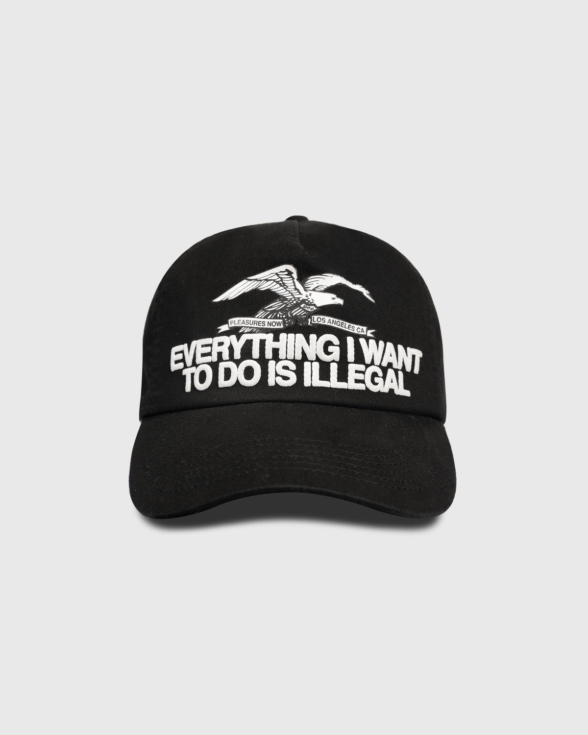 Pleasures Illegal Snapback Black — black cotton snapback cap, Gallery Streetwear Canada