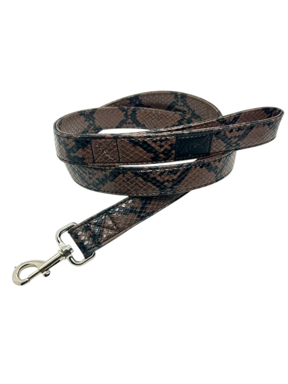 Loosey Furry Friend Dog Leash in Brown, leather with metal hardware