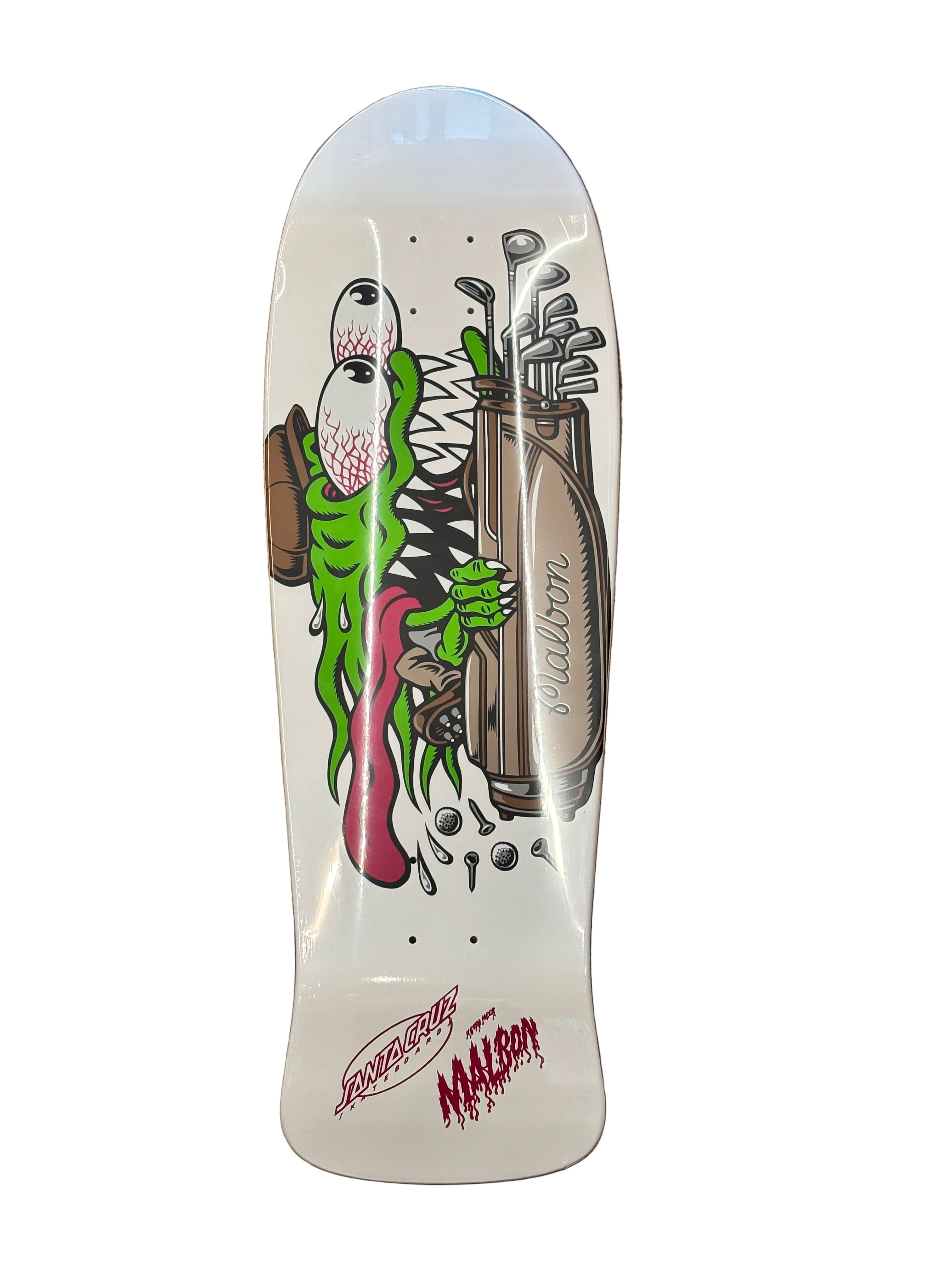 Malbon Golf x Santa Cruz | Slasher Skateboard Deck available exclusively at Gallery Streetwear Kelowna, BC, Canada