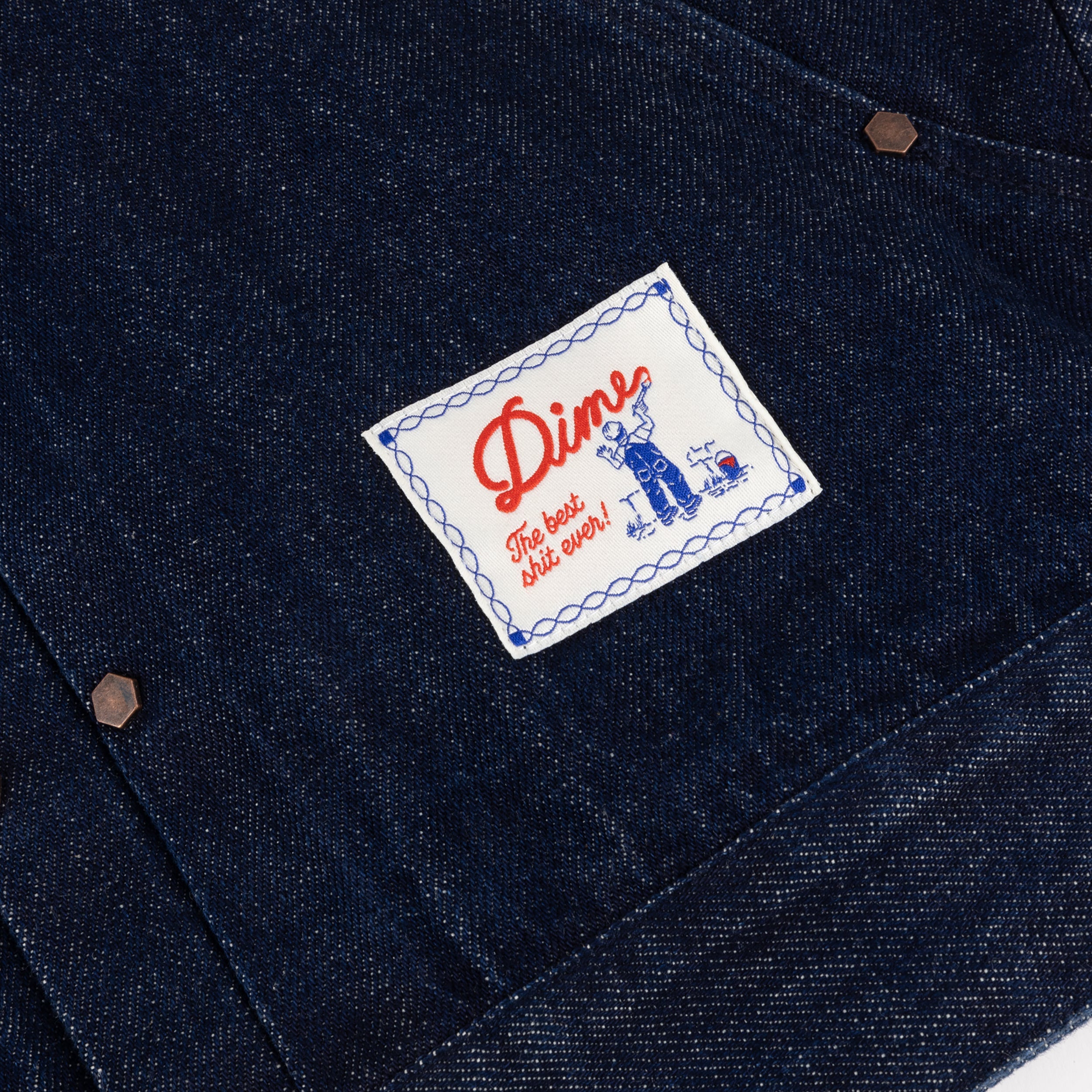 Dime MTL Pleated Denim Jacket Indigo — detail